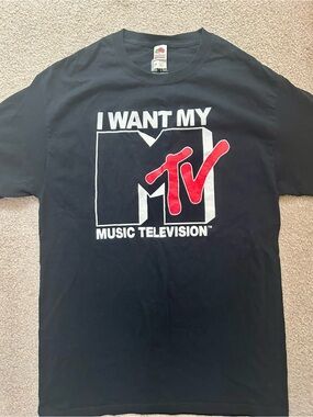 Men’s Size Medium I Want My MTV Logo Tee Shirt